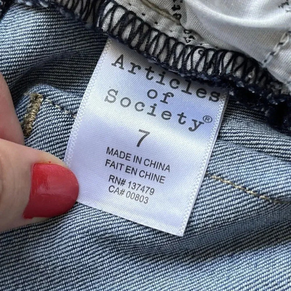 Articles of Society Split Flare Jeans Womens 7 (28"W)Blue Hi-Rise Bell Bottoms - Picture 12 of 15